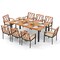 9-Piece Outdoor Dining Set with 8 Cushioned Armchairs & Acacia Wood Table